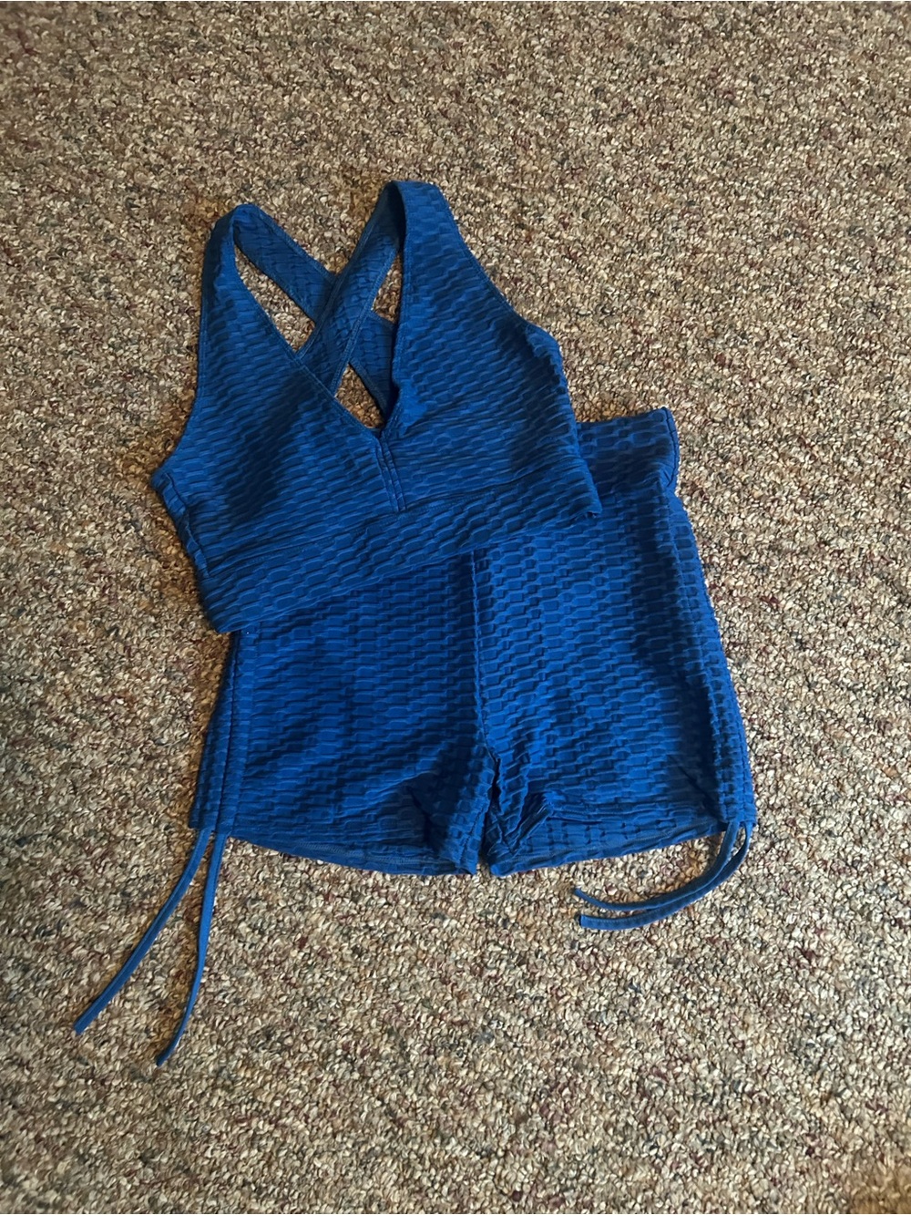 Blue activewear two piece set